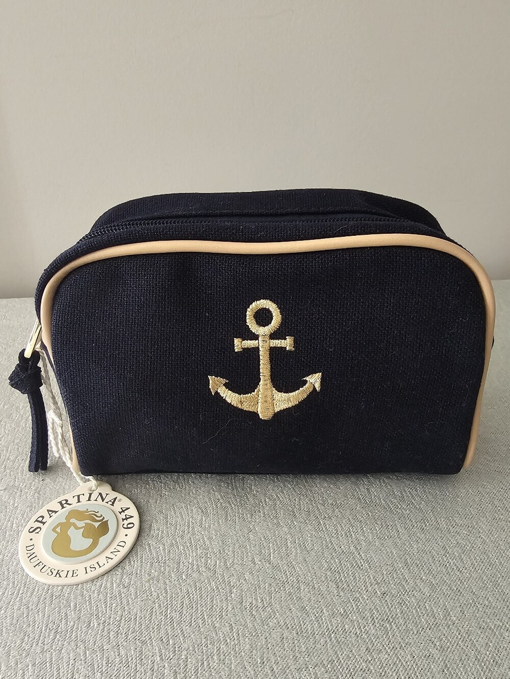 NWT SPARTINA 449 Navy With Anchor Travel Bag, Pouch